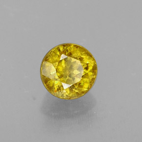 Esfena amarelo natural 0,43ct, corte redondo, VS