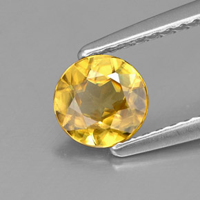 Esfena amarelo natural 0,64ct, corte redondo, VS-SI