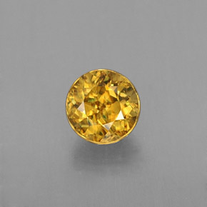 Esfena Amarelo Dourado Natural 0.39ct, Corte Redondo, VVS-VS
