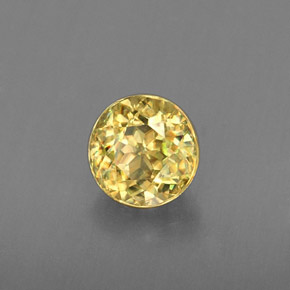Esfena amarelo natural 0,47ct, corte redondo, VVS-VS