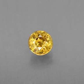 Esfena Amarelo Dourado Natural 0.21ct, Corte Redondo, VS-SI