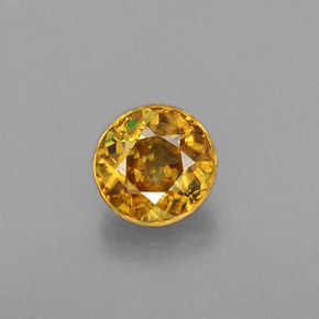 Esfena amarelo natural 0,43ct, corte redondo, VS-SI