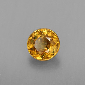 Esfena amarelo natural 0,43ct, corte redondo, VS-SI