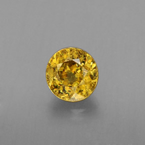 Esfena amarelo natural 0,42ct, corte redondo, VS