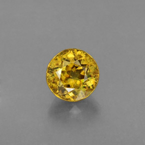 Esfena amarelo natural 0,43ct, corte redondo, VS
