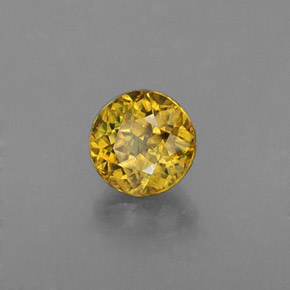 Esfena amarelo natural 0,43ct, corte redondo, VS