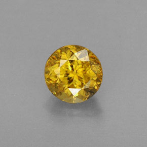 Esfena amarelo natural 0,49ct, corte redondo, VVS-VS
