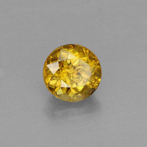 Esfena amarelo natural 0,49ct, corte redondo, VVS-VS
