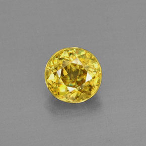 Esfena Amarelo Dourado Natural 0.45ct, Corte Redondo, VVS-VS