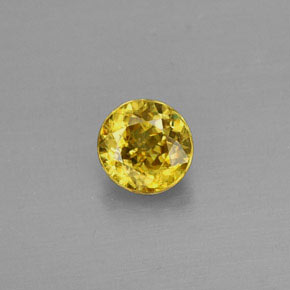 Esfena Amarelo Dourado Natural 0.49ct, Corte Redondo, VVS-VS