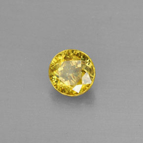 Esfena Amarelo Dourado Natural 0.49ct, Corte Redondo, VVS-VS