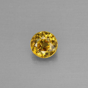 Esfena Amarelo Dourado Natural 0.38ct, Corte Redondo, VVS-VS