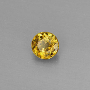 Esfena Amarelo Dourado Natural 0.38ct, Corte Redondo, VVS-VS