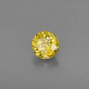 Esfena amarelo natural 0,50ct, corte redondo, VVS-VS