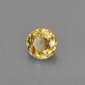 Esfena ouro natural 0,44ct, corte redondo, VVS-VS