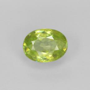 Esfena verde natural 0,85ct, corte oval, VS