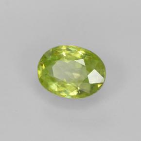 Esfena verde natural 0,85ct, corte oval, VS