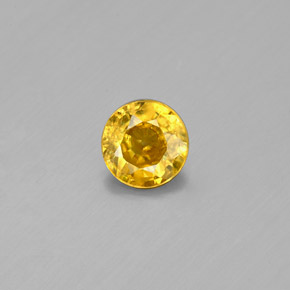 Esfena amarelo natural 0,48ct, corte redondo, SI
