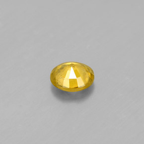 Esfena amarelo natural 0,48ct, corte redondo, SI