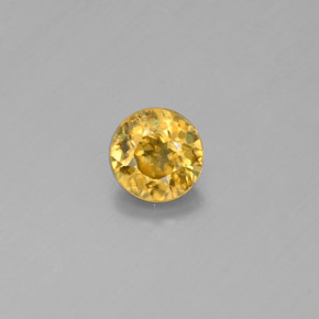 Esfena amarelo natural 0,55ct, corte redondo, SI
