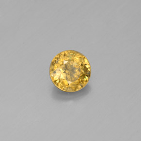 Esfena amarelo natural 0,55ct, corte redondo, SI