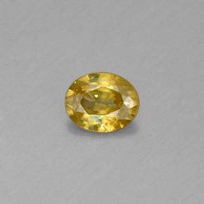 Esfena amarelo natural 0,54ct, corte oval, SI