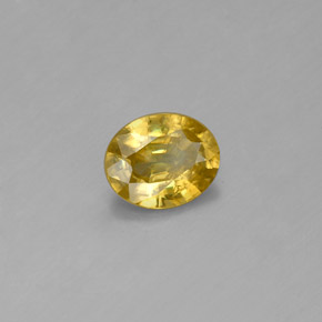 Esfena amarelo natural 0,54ct, corte oval, SI