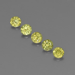 Pedras preciosas de esfena verde natural de 1,24 ct, corte redondo, VS-SI