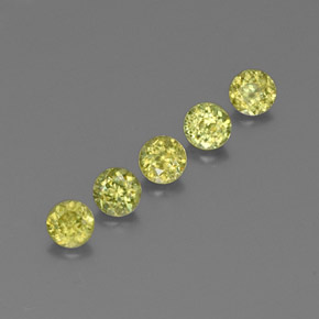 Pedras preciosas de esfena verde natural de 1,24 ct, corte redondo, VS-SI