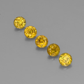 Pedras preciosas de esfena amarelo natural de 1,75 ct, corte redondo, VS-SI