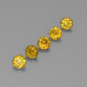 Pedras preciosas de esfena amarelo natural de 1,75 ct, corte redondo, VS-SI