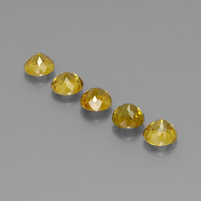 Pedras preciosas de esfena amarelo natural de 1,75 ct, corte redondo, VS-SI