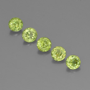 Pedras preciosas de esfena verde natural de  ct, corte redondo, VS-SI