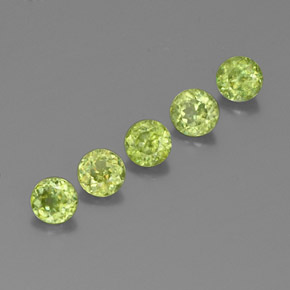 Pedras preciosas de esfena verde natural de  ct, corte redondo, VS-SI