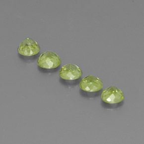 Pedras preciosas de esfena verde natural de  ct, corte redondo, VS-SI