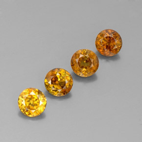 Pedras preciosas de esfena amarelo natural de  ct, corte redondo, VS-SI