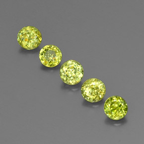 Pedras preciosas de esfena verde natural de  ct, corte redondo, VS-SI