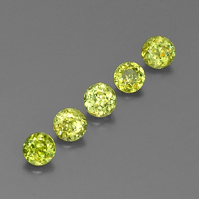 Pedras preciosas de esfena verde natural de  ct, corte redondo, VS-SI