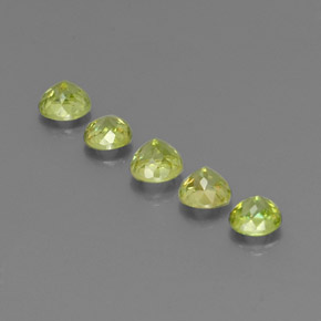 Pedras preciosas de esfena verde natural de  ct, corte redondo, VS-SI