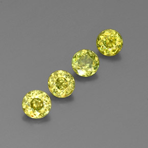 Pedras preciosas de esfena verde natural de  ct, corte redondo, VS-SI