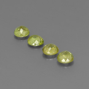 Pedras preciosas de esfena verde natural de  ct, corte redondo, VS-SI