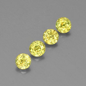 Pedras preciosas de esfena verde natural de  ct, corte redondo, VS-SI