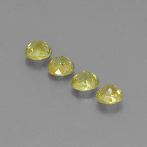 Pedras preciosas de esfena verde natural de  ct, corte redondo, VS-SI