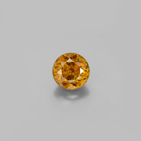 Esfena amarelo natural 0,77ct, corte redondo, VS