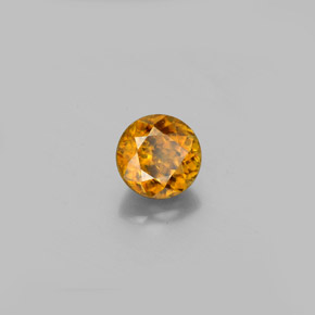 Esfena amarelo natural 0,77ct, corte redondo, VS