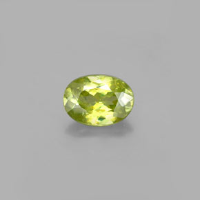 Esfena verde natural 0,85ct, corte oval, VS-SI