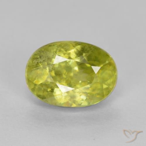 1.22ct Natural amarelo médio Esfena, oval, VS-SI