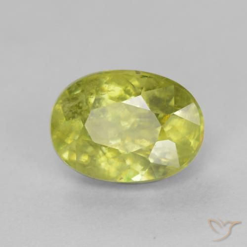 Esfena amarelo médio Natural 1.22ct, oval, VS-SI