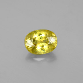 Esfena amarelo natural 1,16ct, corte oval, VS-SI