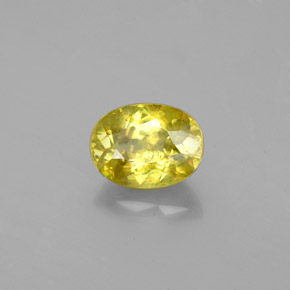 Esfena amarelo natural 1,16ct, corte oval, VS-SI